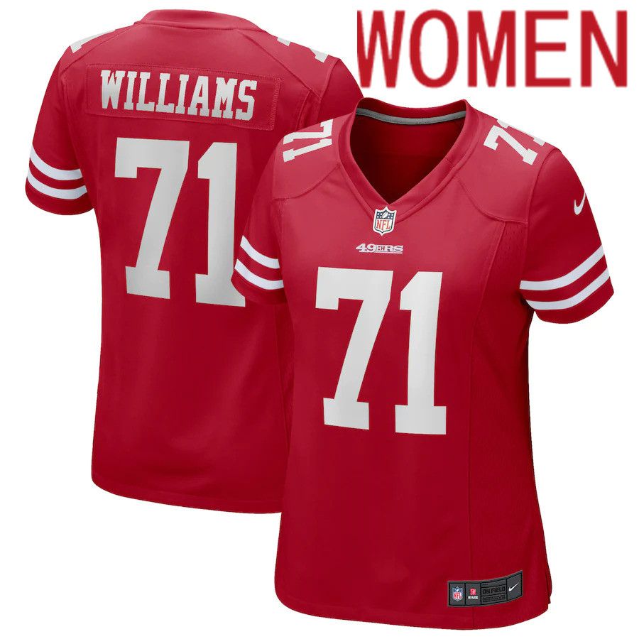 Women San Francisco 49ers #71 Trent Williams Nike Scarlet Player Game NFL Jersey